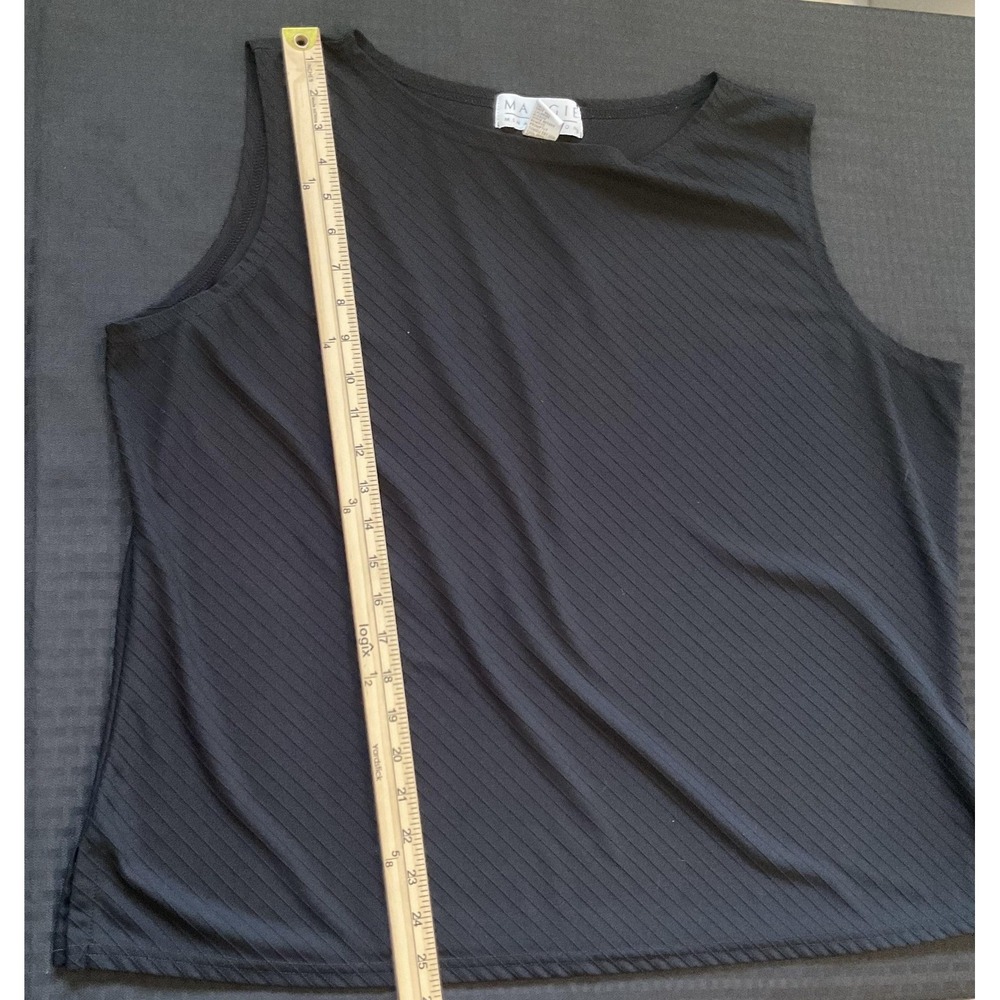 Maggie McNaughton Shirt Womens 3X Black Ribbed Stretch Plus Size Tank - Picture 4 of 6
